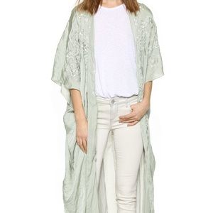 Free People Embroidered Maxi Kimono